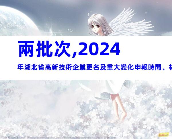 兩批次,2024年湖北省高新技術企業更名及重大變化申報時間、材料合集