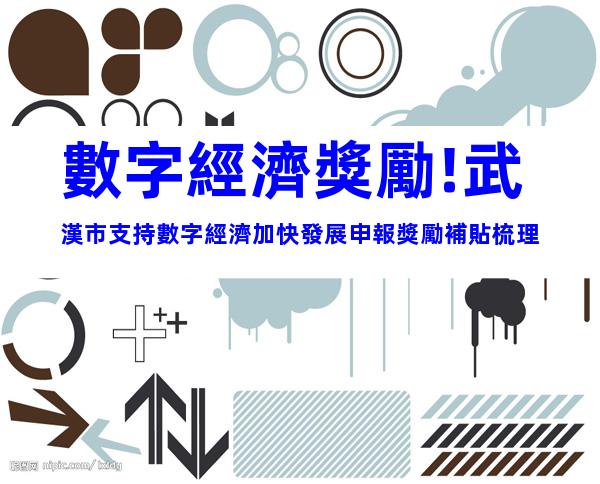 數字經濟獎勵!武漢市支持數字經濟加快發展申報獎勵補貼梳理