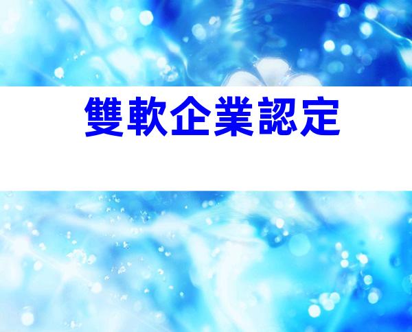 雙軟企業認定